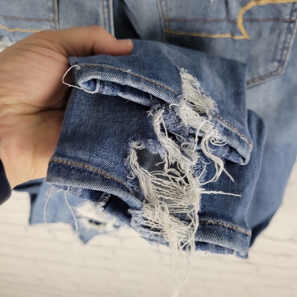 AMERICAN EAGLE | curvy hi-rise jegging distressed destroyed skinny stretch jeans - Picture 5 of 11